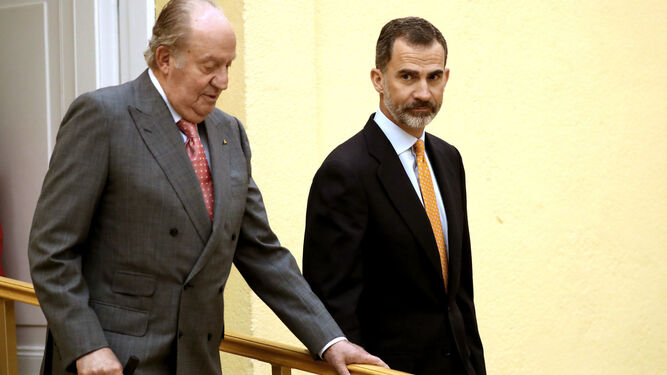 Imagen reciente de Juan Carlos I y Felipe VI.