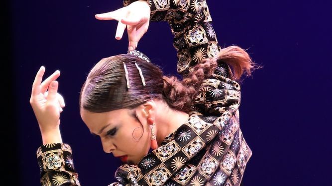 La bailaora María Macarena en el concurso de Arte Flamenco en Córdoba.