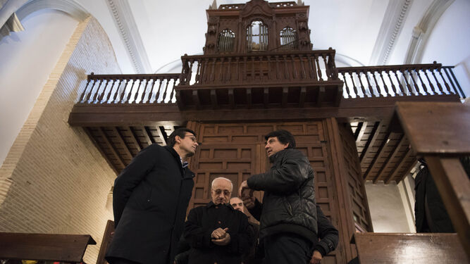Francisco Cuenca, Manuel Reyes y Antonio Martín ayer en la visita.