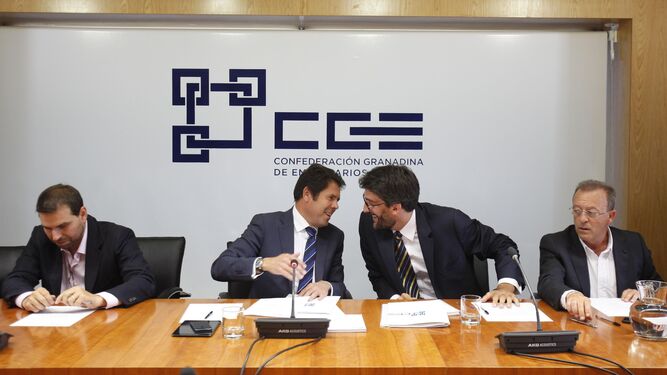 Gerardo Cuerva y Luis Aribayos, en una reunión en la sede de la Confederación de Empresarios.