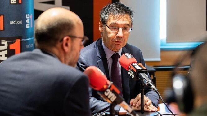 Josep María Bartomeu habla durante la entrevista que concedió a los micrófonos de RAC 1.