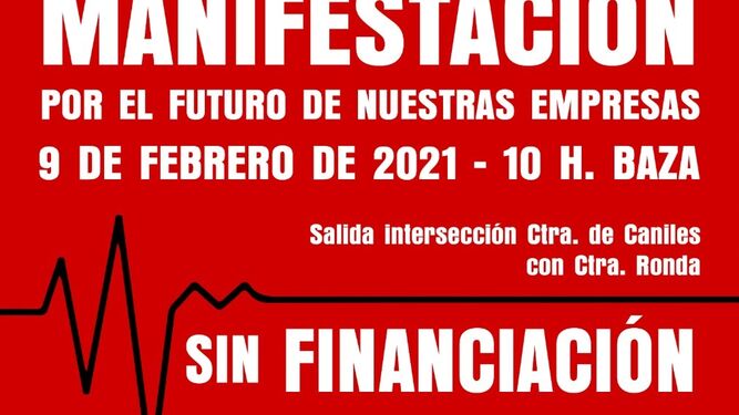 Cartel de la manifestación de los empresarios del Altiplano de Granada.
