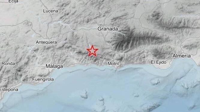Imagen del terremoto registrado de madrugada en Granada