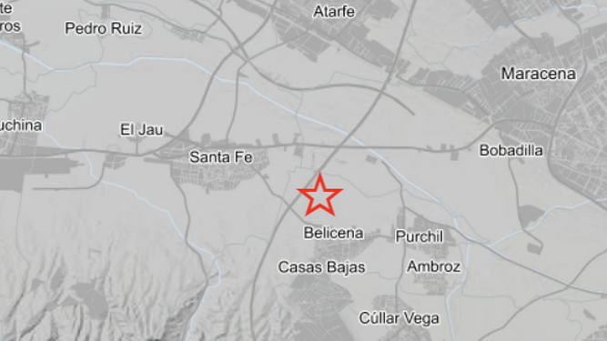 Imagen del terremoto registrado de madrugada en Granada