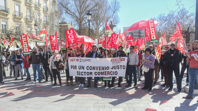 Imagen de la concentración del sector del comercio el pasado 12 de marzo en Granada