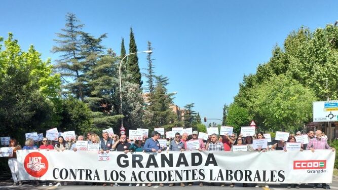 Manifestación contra los accidentes laborales.