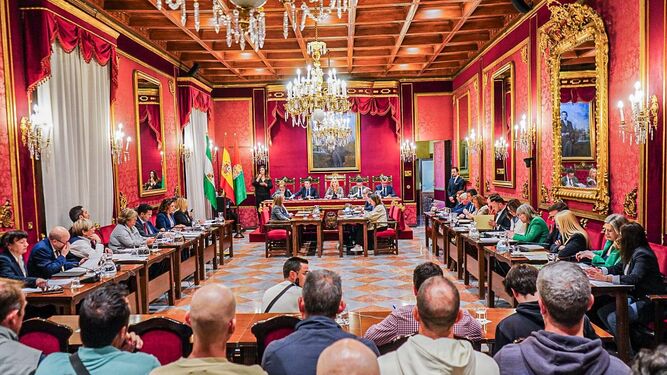 Imagen del Pleno del Ayuntamiento de Granada de hoy
