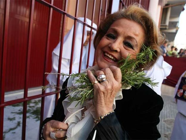 Carmen Sevilla ha acudido a la salida de la Virgen del Roc&iacute;o. 

Foto: Punto Press
