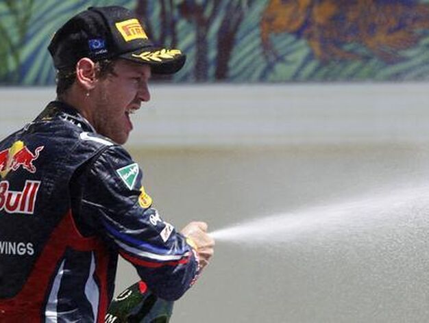 Sebastian Vettel, en el podio del Gran Premio de Europa.

Foto: Reuters