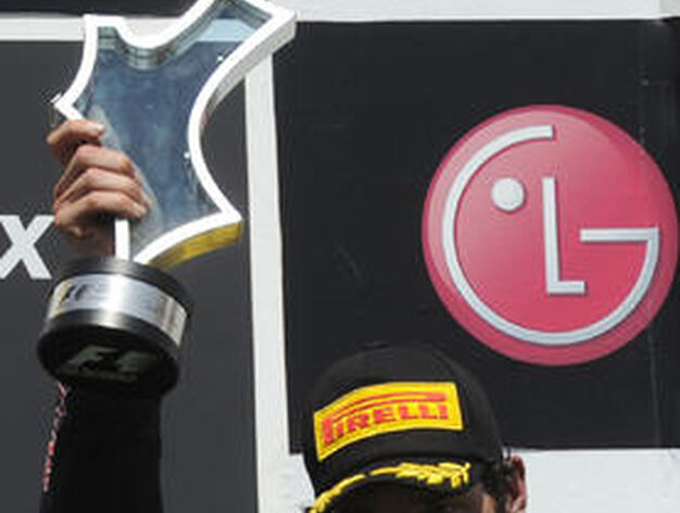 Mark Webber, en el podio del Gran Premio de Europa.

Foto: AFP Photo