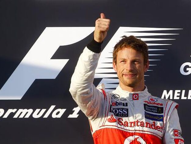 Jenson Button celebra su victoria en el Gran Premio de Australia.

Foto: EFE