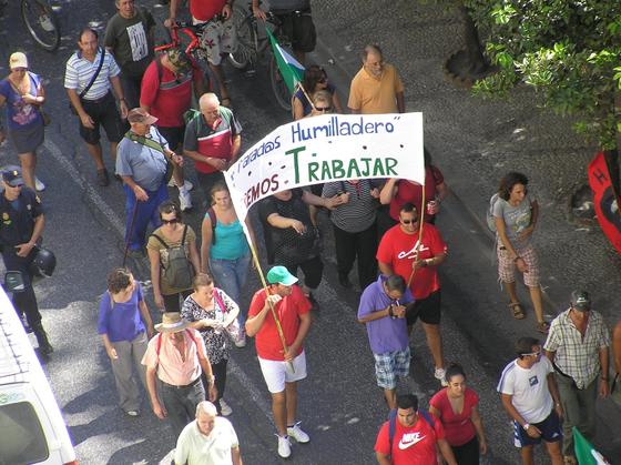 Las im&aacute;genes de la 'marcha obrera' del SAT 

Foto: Tamara Harillo / Celina Clavijo