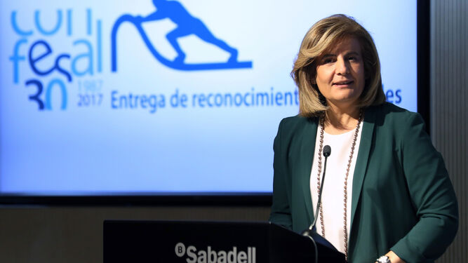 La ministra de Empleo y Seguridad Social, Fátima Báñez, ayer en Madrid.