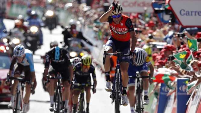 Vincenzo Nibali, tras proclamarse vencedor de la tercera etapa de la Vuelta a España en Andorra la Vella.
