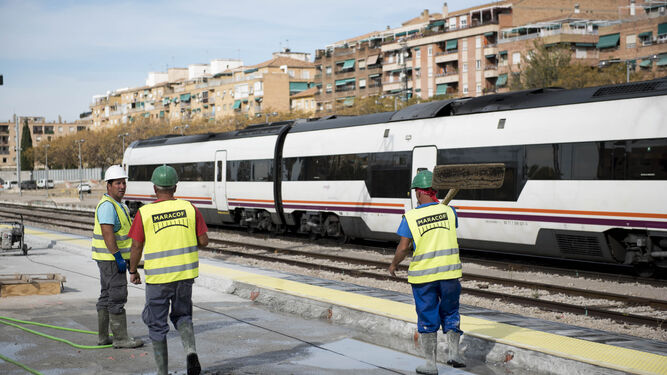 Los trenes procedentes de Almería siguen llegando a diario.