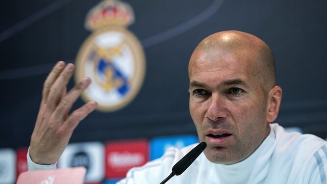 Zidane, durante la rueda prensa