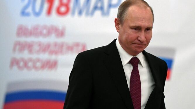 Putin, durante su participación en las presidenciales.