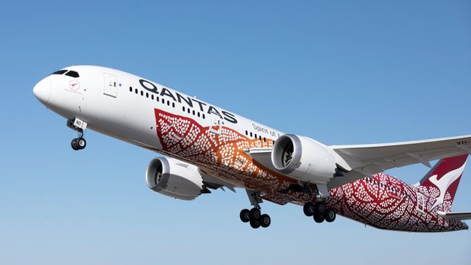 El Boeing 787-Dreamliner de Qantas despega de Perth el pasado sábado.