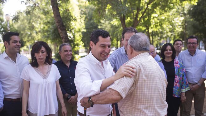 El presidente del PP-A, Juanma Moreno, tras la reunión ayer del Comité Territorial del partido en Córdoba.
