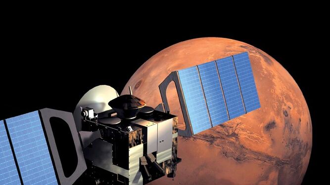 Una representación de la sonda 'Mars Express'.