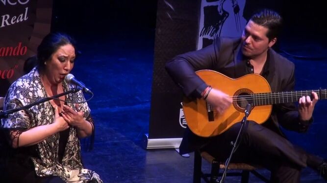 Amparo Heredia 'La Repompilla', que actuará hoy en el Festival del Cante de la Minas, se llevó el primer premio Silla de Oro.
