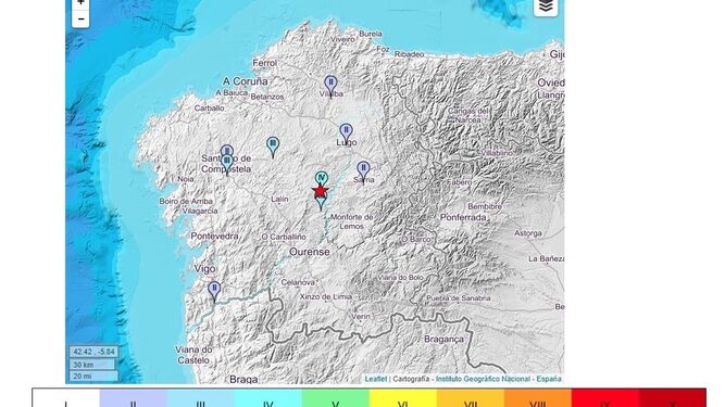 Localizador del terremoto de Lugo.