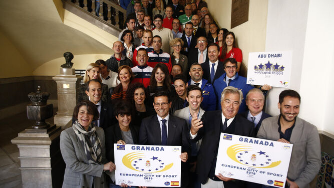Presentación de la candidatura de Granada Ciudad Europea del Deporte, este psado jueves en el Ayuntamiento.