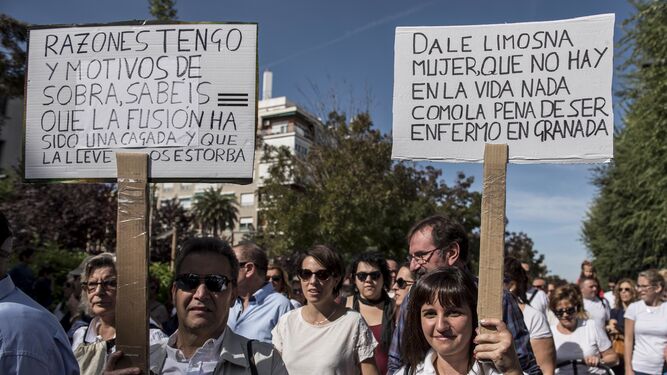 Manifestación por la Sanidad en Granada.