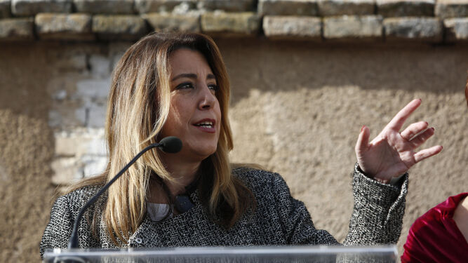 Susana Díaz durante su discurso en Valderrubio