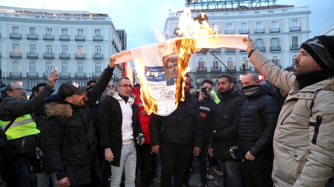 Protesta de taxistas de Madrid.