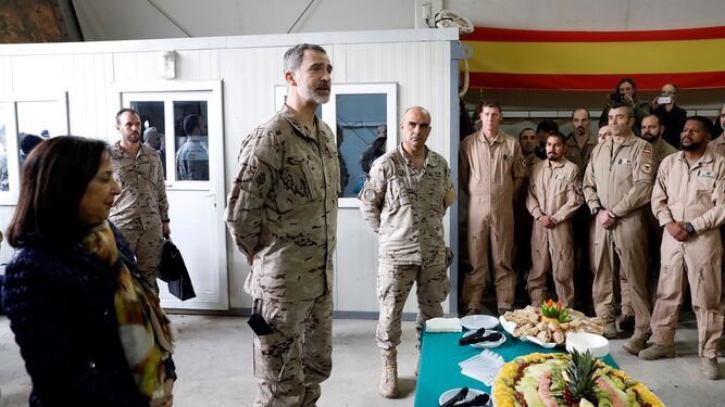 Visita del Rey Felipe VI a las tropas espa&ntilde;olas en Iraq, en im&aacute;genes