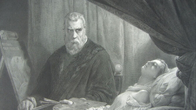 Leon Cogniet. Tintoretto pintando a su hija muerta.