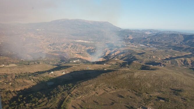 El incendio declarado este sábado en Alpujarra de la Sierra