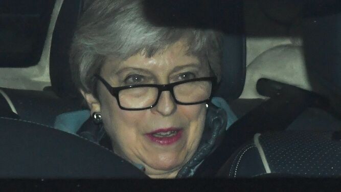 Theresa May, en su coche oficial.