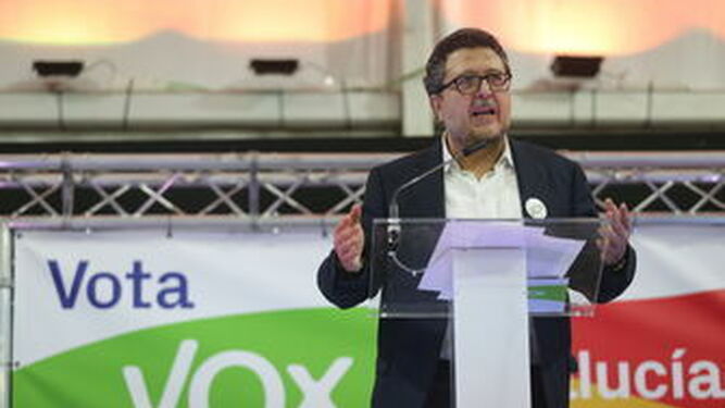 Serrano en un mitin de Vox en la campaña de las elecciones andaluzas