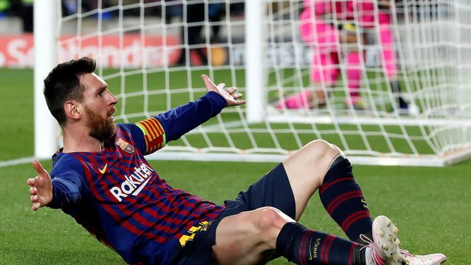 Messi celebra el segundo de sus goles