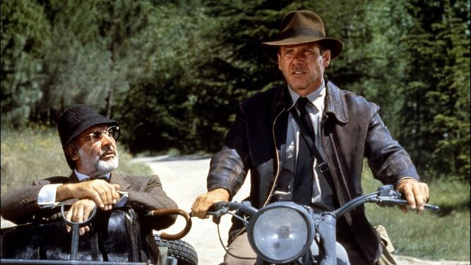 Sean Connery y Harrison Ford, en una escena rodada en Huétor Santillán