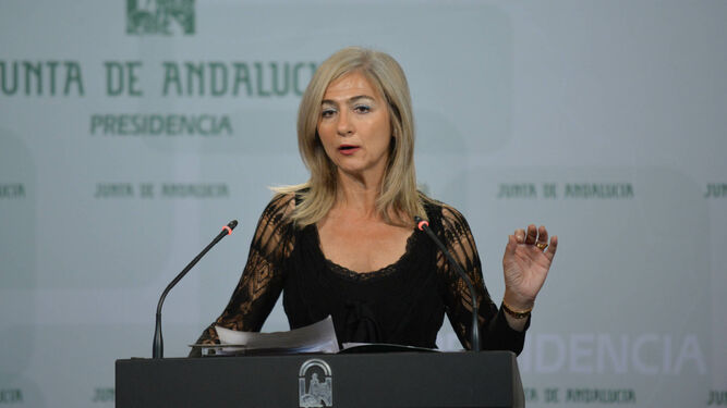La consejera de Cultura, Patricia del Pozo, este lunes en el Palacio de San Telmo, sede de la Presidencia de la Junta de Andalucía.