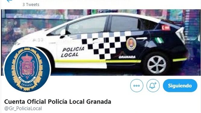 La imagen de la nueva cuenta de la Policía Local de Granada