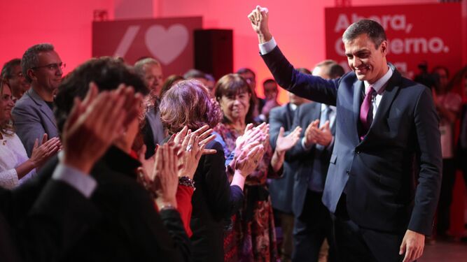 Pedro Sánchez, durante el acto de presentación de la campaña electoral del PSOE para el 10-N.