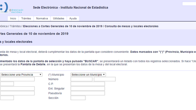 El dato de la mesa y local electoral donde podemos votar se puede realizar a través de la sede electrónica del INE.