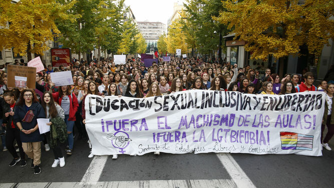 Manifestación estudiantil celebrada en noviembre del 2018 por una educación sexual inclusiva.