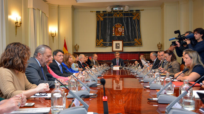 Un momento de la reunión en el CGPJ con el Ministerio de Justicia y los representantes de las CC.AA.