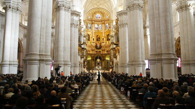 La catedral de Granada durante el acto de beatificación de la madre Riquelme