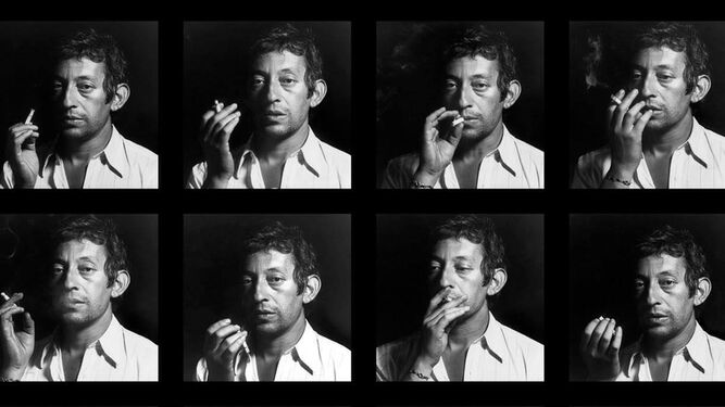 Uno de los collage de fotografía centrales de la muestra 'Homenaje a Serge Gainsbourg'.