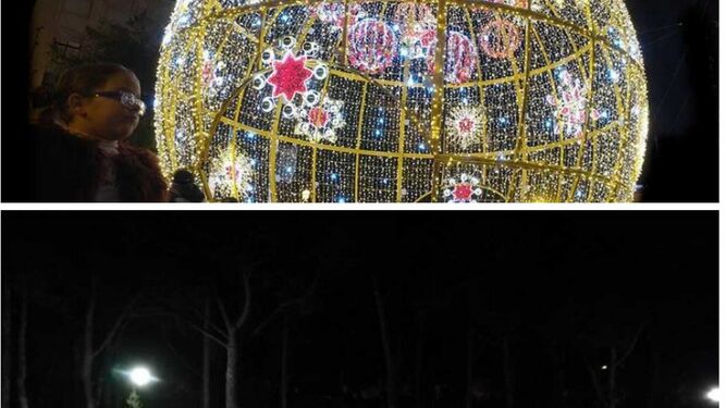 El alarde de luces navideñas convive con los apagones de la zona Norte de Granada