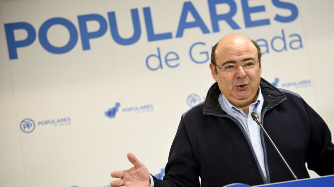 Sebastián Pérez, durante su intervención para celebrar el primer aniversario de las elecciones andaluzas