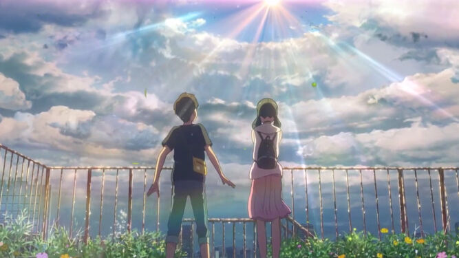 Un imagen del anime 'El tiempo contigo', de Makoto Shinkai.