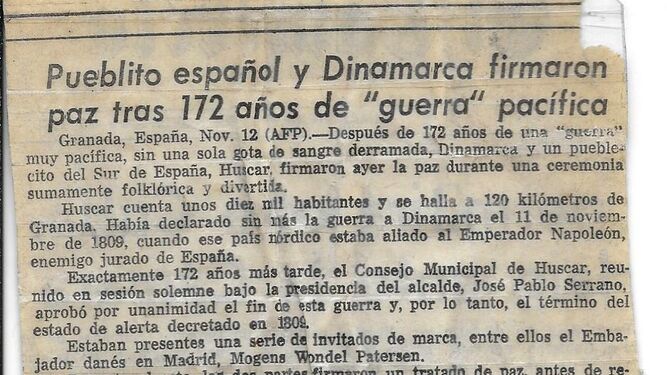 Recorte de un periódico peruano en el año 1981 que cuenta la historia