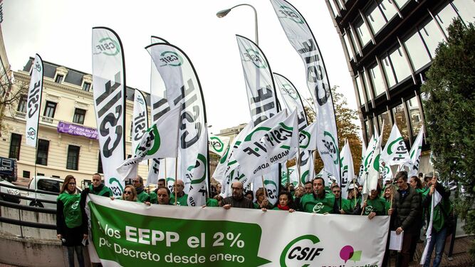 Concentración convocada por el sindicato CSIF en Madrid el pasado noviembre.